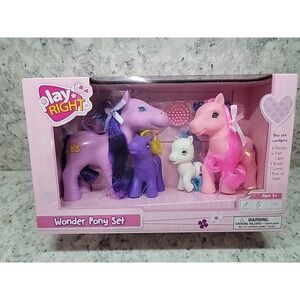 Play Right Wonder Pony Horse Family Set‎ Pink Purple White 2019 NIB